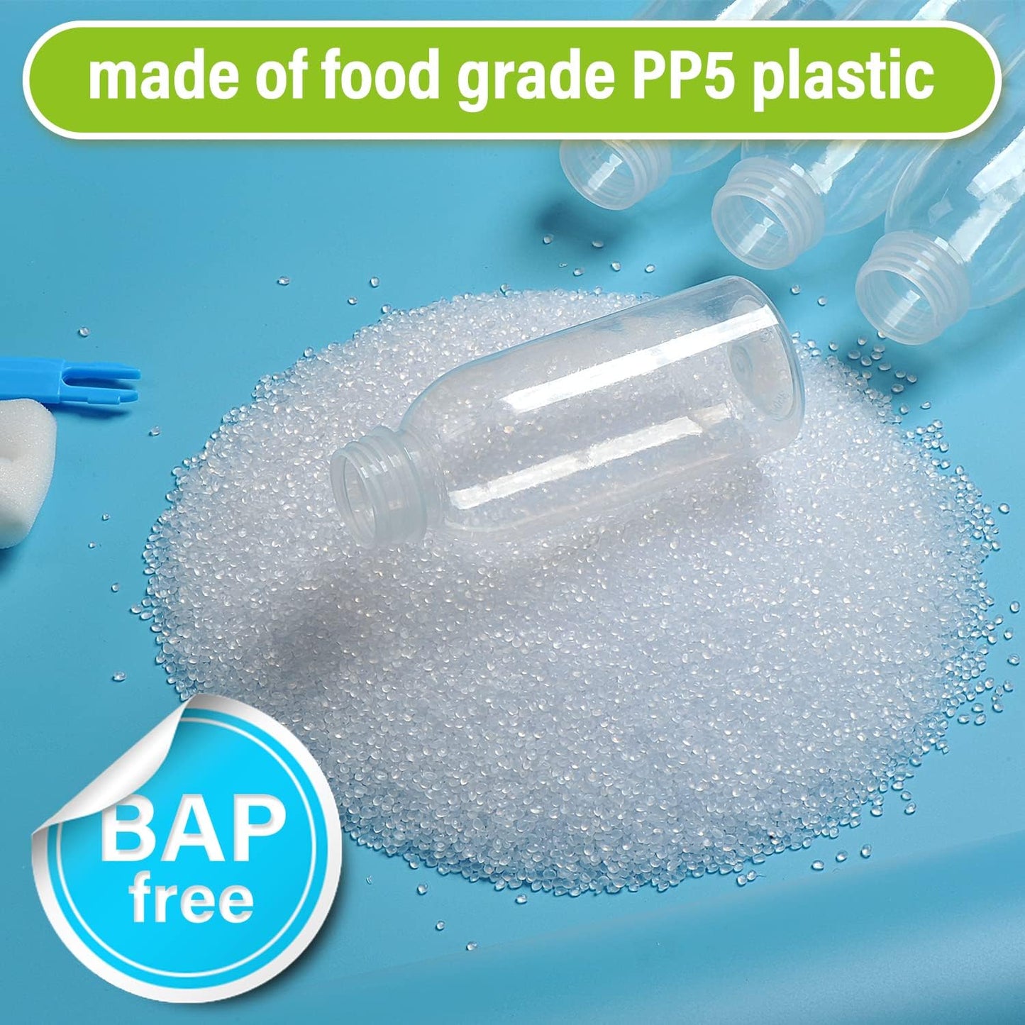 Dishwasher Safe 8Oz Small Plastic Bottles with Caps Reusable BPA Free PP5 Juice Milk Water Smoothie Bottle Heat-Resistant Refillable