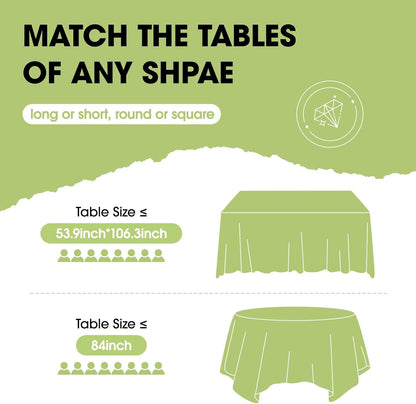Plastic Table Cloth Disposable 10 Pack, 54 X 108 Inch Table Cloths, Party, Picnic, Decorative Gingham Tablecloths, Rectangle, Black and White Checkered Cover, Leakproof & Sturdy, Black Plaid