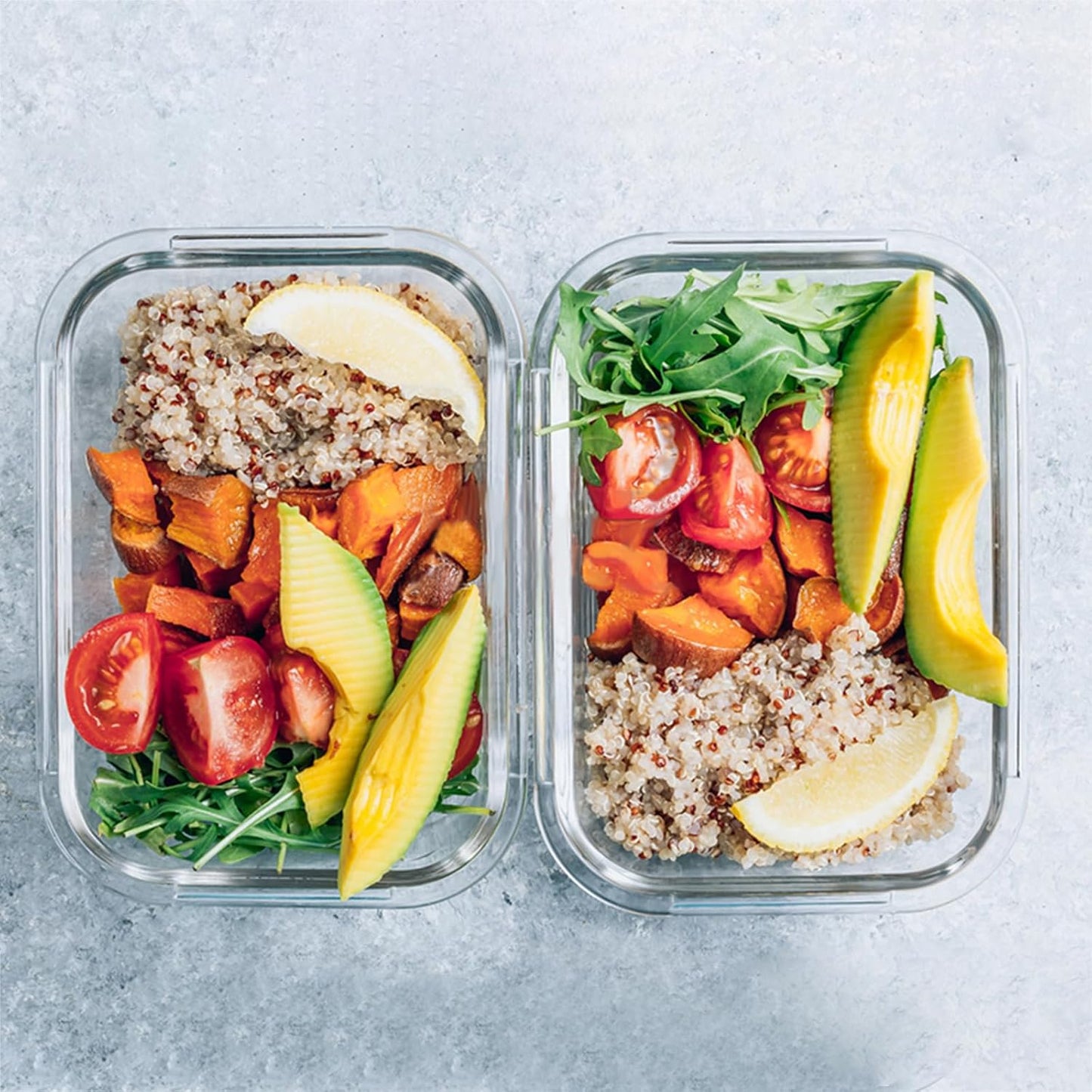 2Pcs 53Oz Large Glass Food Storage Containers Family Size Set Baking Containers with Locking Lids Storing Food-Ideal for Storing Food Vegetables or Fruits BPA Free & Leak Proof (Black)