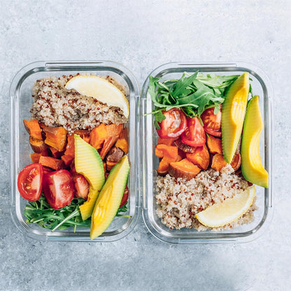 2Pcs 53Oz Large Glass Food Storage Containers Family Size Set Baking Containers with Locking Lids Storing Food-Ideal for Storing Food Vegetables or Fruits BPA Free & Leak Proof (Black)