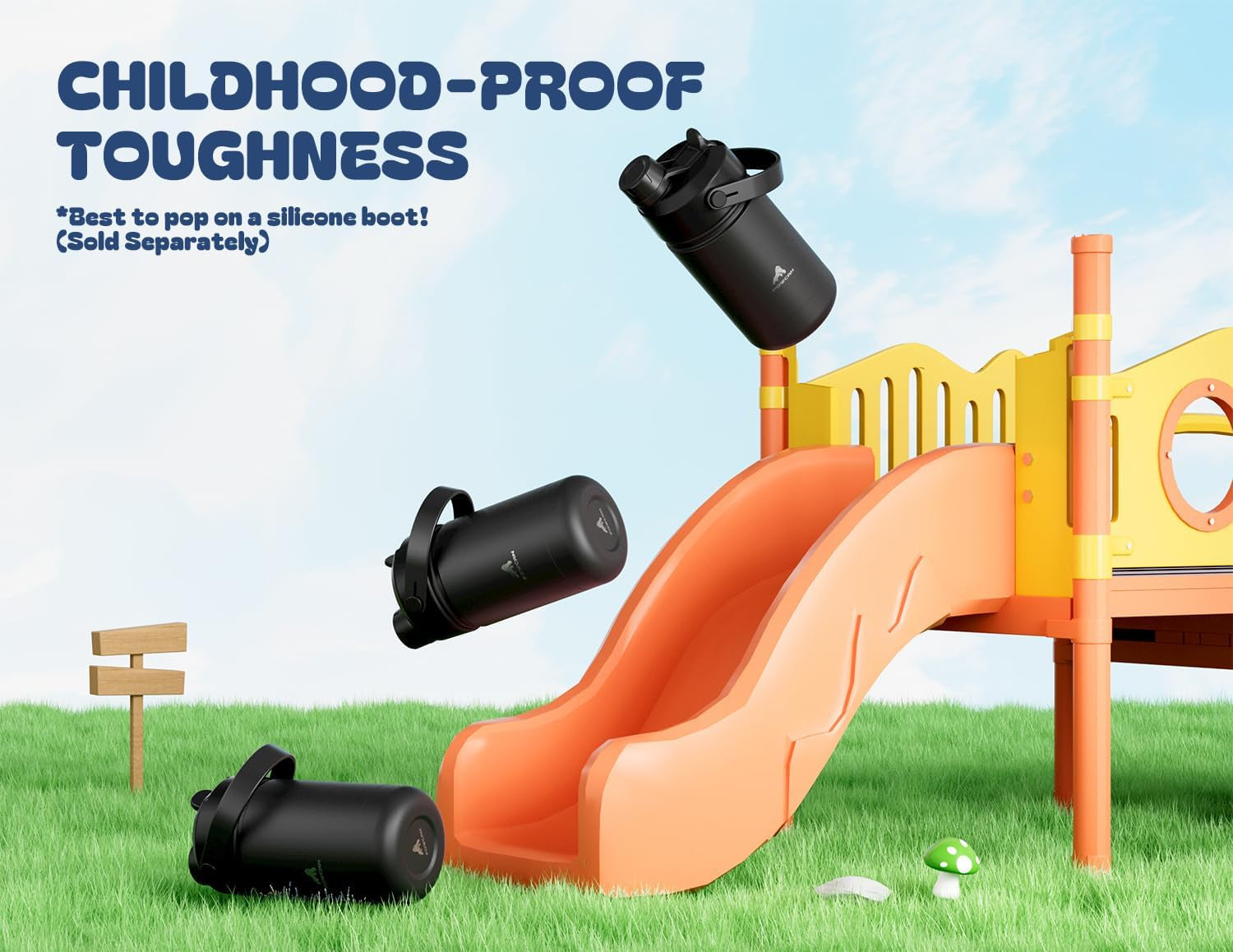 12 Oz Kids Leakproof Water Bottle: 2-In-1 Straw Spout Lid, Bpa-Free, Easy Carry, Keep Cold 24H, Cupholder Friendly, Stainless Steel Cup for Summer Camp, Playground, Trip, Birthday Gift (Dark Knight)