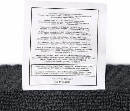 12 Pack Premium Wash Cloths Set, 12 by 12 Inches, 100% Cotton Ring Spun, Highly Absorbent and Soft Feel Washcloths for Bathroom, Spa, Gym, and Face, Grey