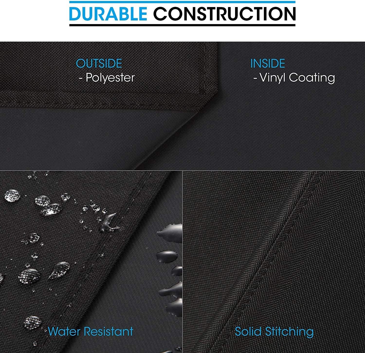 round Fire Pit Cover 32 Inch, Heavy Duty Waterproof Firepit Cover Small, Patio Fire Table Cover, Fade and UV Resistant Material, All Weather Protection, 32" Dia X 14" H, Black