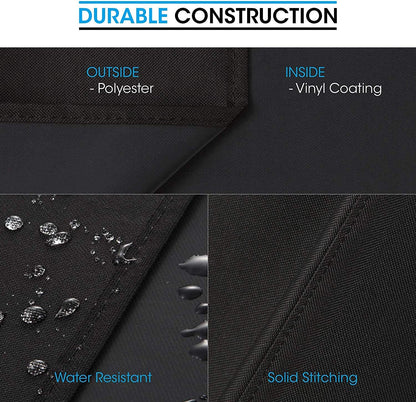 round Fire Pit Cover 32 Inch, Heavy Duty Waterproof Firepit Cover Small, Patio Fire Table Cover, Fade and UV Resistant Material, All Weather Protection, 32" Dia X 14" H, Black