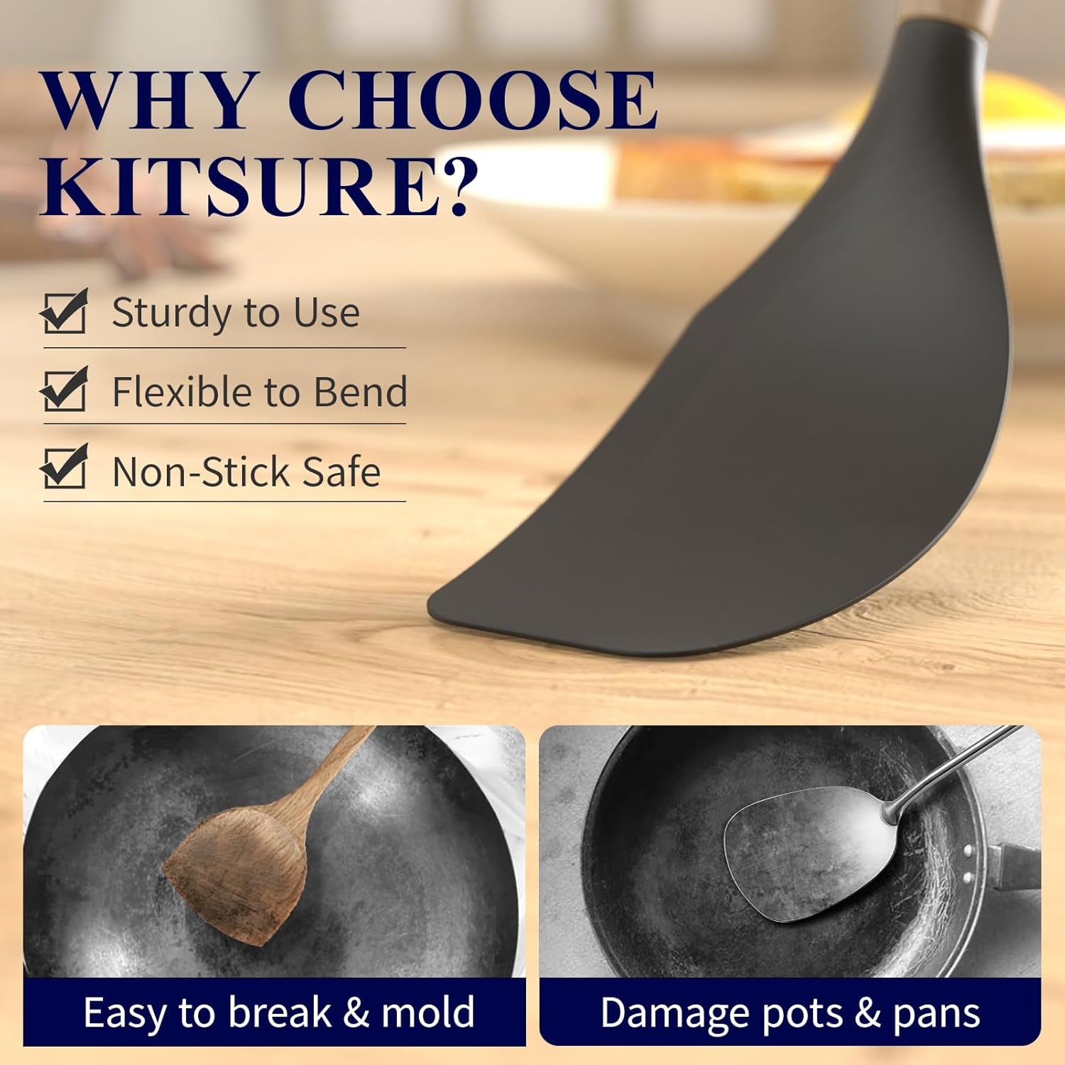 Kitchen Utensils Set - 30 PCS, Silicone Cooking Utensils Set with Holder, 446℉ Heat-Resistant Silicone Kitchen Utensils Set with Wooden Handle for Non-Stick Cookware, Black