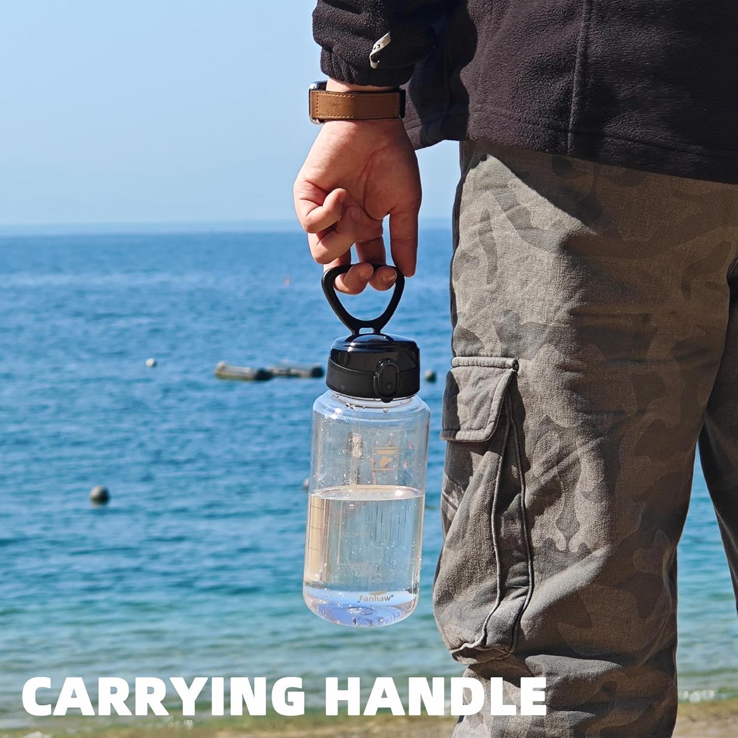 32 Oz Clear Tritan Water Bottle with Chug Lid, Bpa-Free, Wide Mouth, Leak Proof - for Gym, Travel, Home, School, Office (Baby Blue)