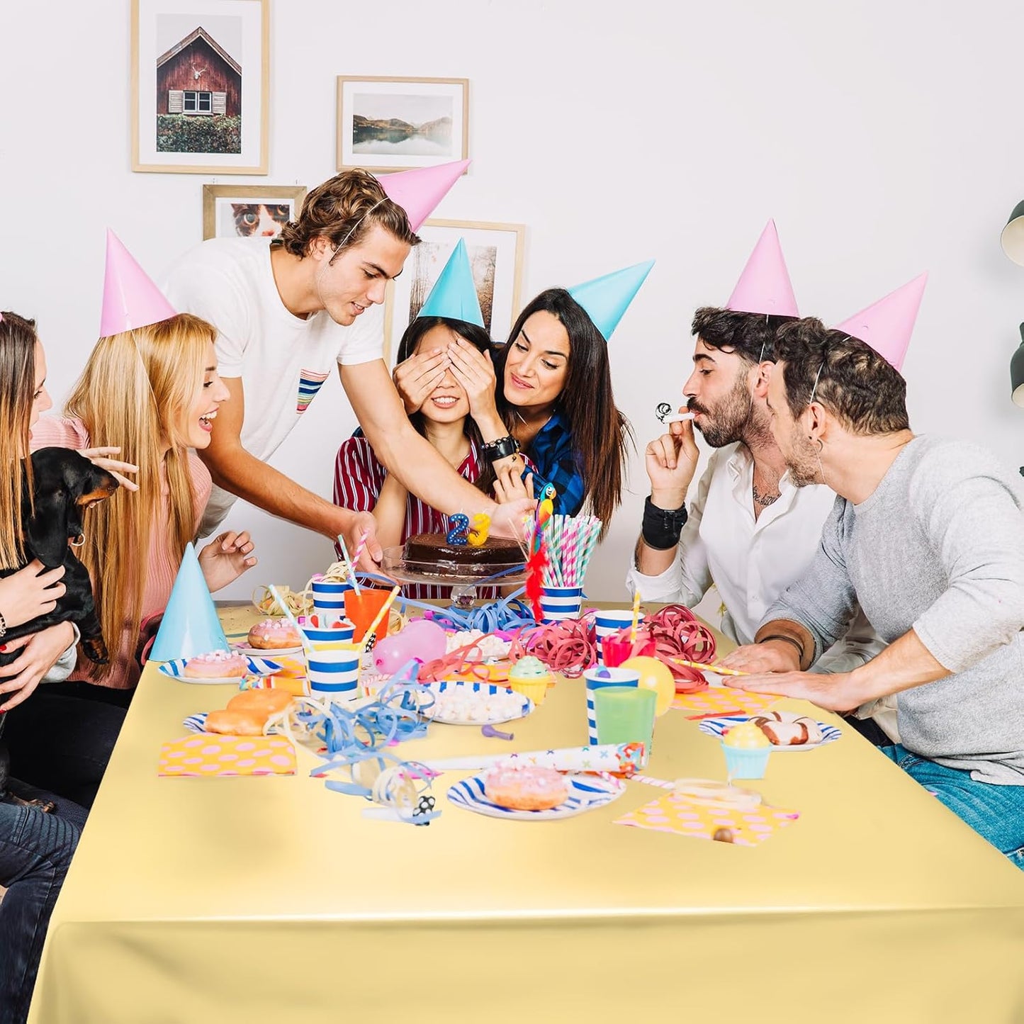Set of 2 Gold Plastic Tablecloths - Elegant Metallic Matte Finish, 40" x 108", Ideal for New Year, Bachelorette, Wedding, Graduation, Birthday, and Anniversary Celebrations