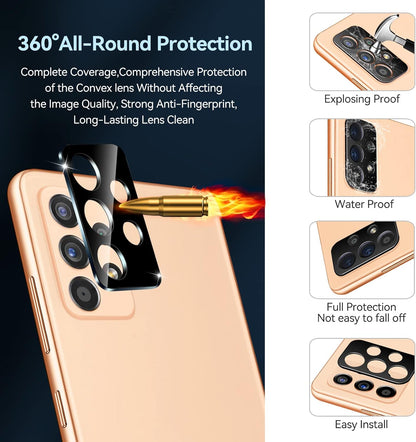 [4+2 Pack] Screen Protector for Samsung Galaxy A53 5G 6.5" 2022 [4 Pack] with [2 Pack] Camera Lens Protector Tempered Glass with [Alignment Frame] Transparent HD Clear Anti-Scratch, 6.5 Inch