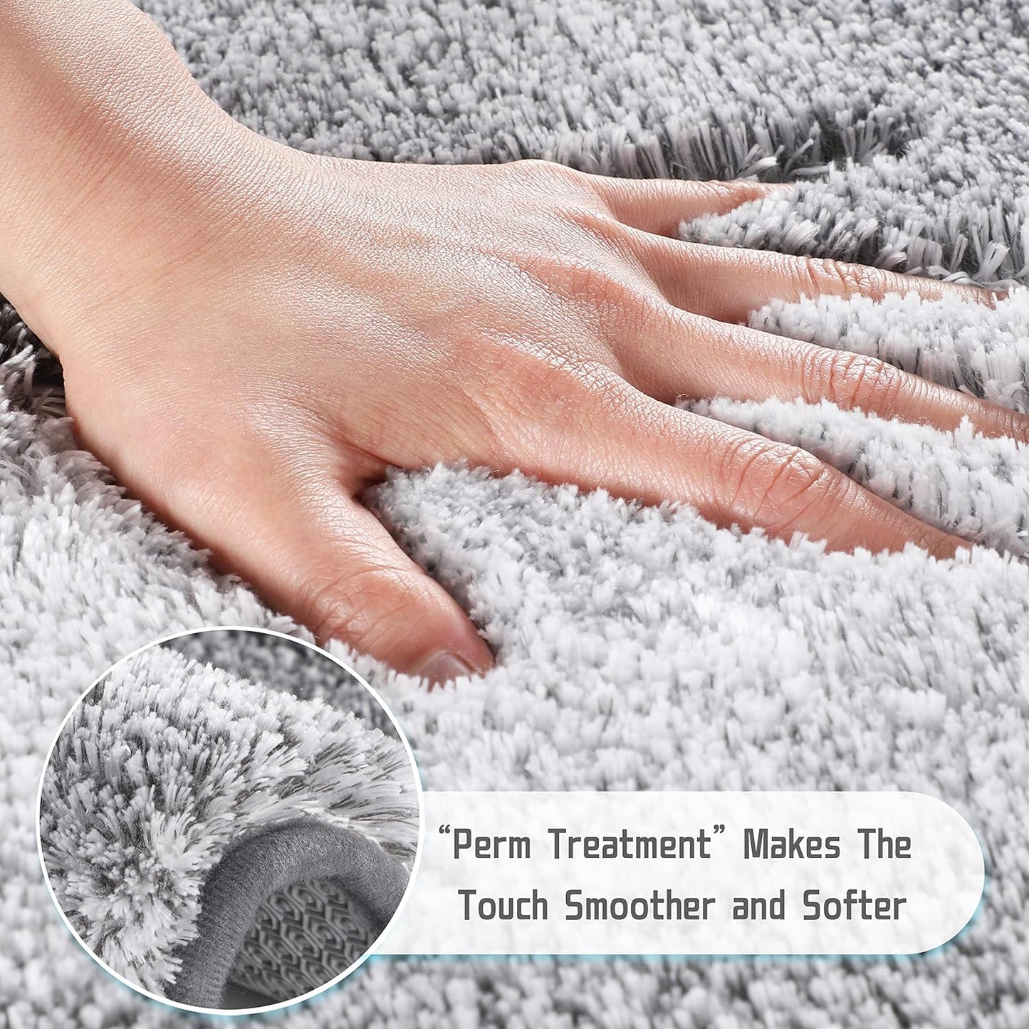 Bathroom Rugs Mat, Luxury Soft Comfortable Plush Absorbent Microfiber Bath Rugs, Extra Thick Non Slip Shaggy Shower Rug, Machine Wash, Bath Carpet for Bathroom Floor, Tub, 24"X17", Grey