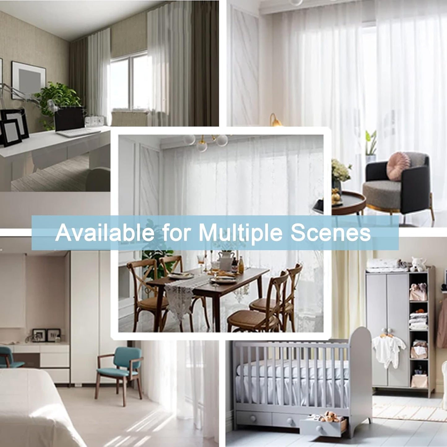 Sheer Curtains 84 Inches Long 2 Panels Set for Living Room/Bedroom, Rod Pocket Voile Sheer Panel Drapes, White, 2Pcs, Each 42" W X 84" L