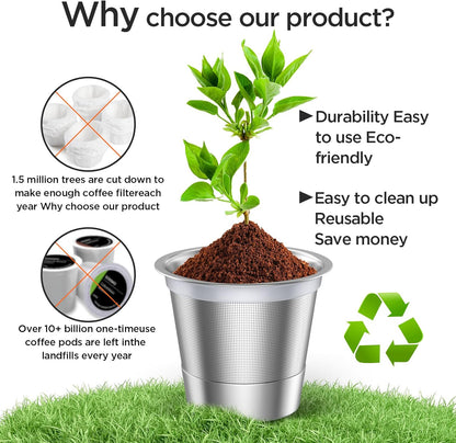 Reusable K Cups and Coffee Pods,Universal Stainless Steel K Cups for Keurig 2.0 and 1.0 Coffee Makers Machine Non-Bpa(1Pack)