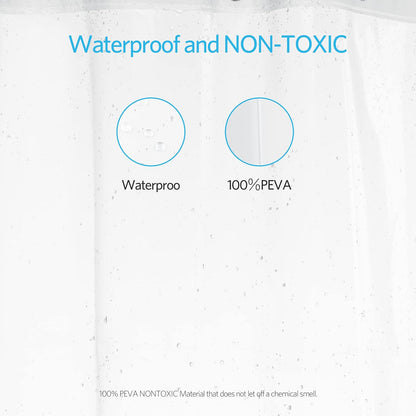 Clear Shower Curtain Liner Light Weight PEVA, Shower Liner 72X72 Inches, Waterproof, No Chemical Smell with 12 Rust Proof Metal Grommets Holes for Bathroom Shower Curtain
