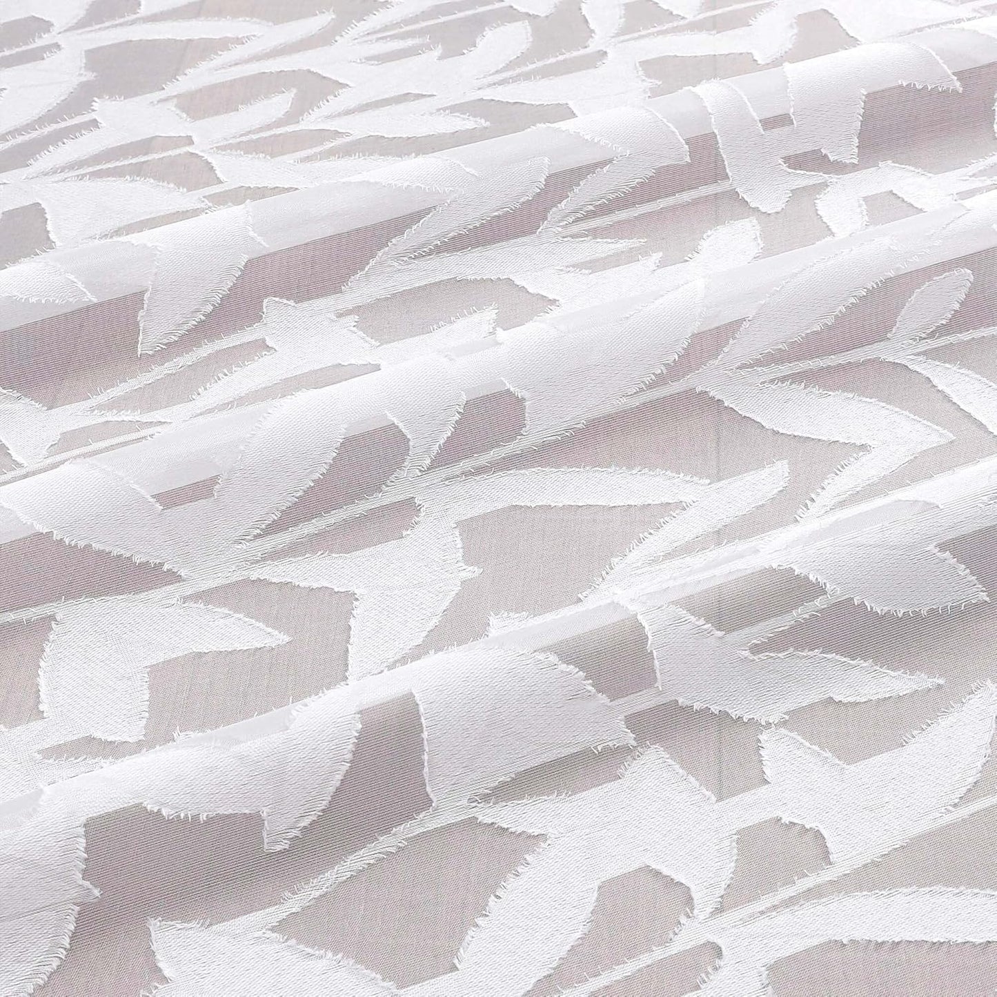 Leyna 2 Panels Sheer White Curtains 63 Inch Length for Bedroom, Soft Lightweight Jacquard Clip Window Curtain for Living Room, Double Rod Pockets Textured Drapes, Each 40Wx63L Inches