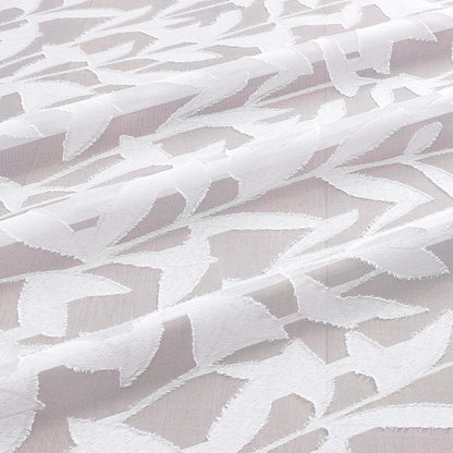 Leyna 2 Panels Sheer White Curtains 63 Inch Length for Bedroom, Soft Lightweight Jacquard Clip Window Curtain for Living Room, Double Rod Pockets Textured Drapes, Each 40Wx63L Inches