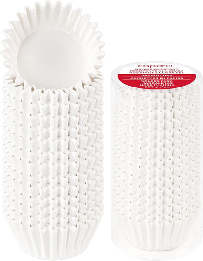 Professional Grade White Cupcake Liners - 150 Count, Grease-Resistant Muffin Baking Cups, Odorless, No Muffin Pan Required, Easy Peel Design