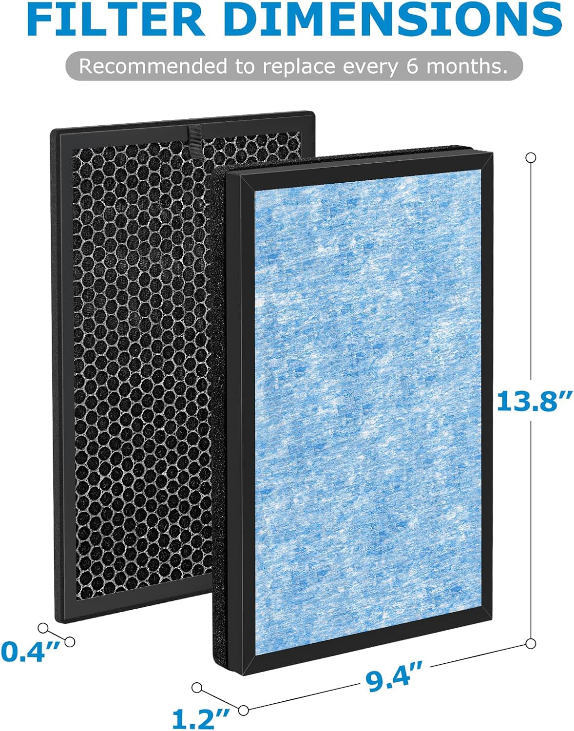 Airmax8L Replacement Filter for Okaysou Airmax8L Air Purifier - 3-in-1 Blue & 2-in-1 Duo-Filter Carbon Filter