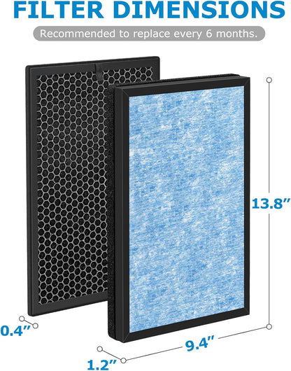 Airmax8L Replacement Filter for Okaysou Airmax8L Air Purifier - 3-in-1 Blue & 2-in-1 Duo-Filter Carbon Filter