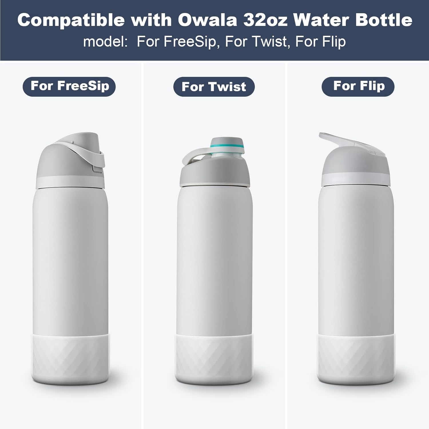 Silicone Boot for Owala Water Bottle 24 Oz 32 Oz 40 Oz, Anti-Slip Protective Sleeve for Freesip/Twist/Flip Stainless Steel Water Bottles Accessories