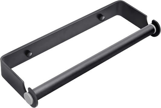 Under Cabinet Paper Towel Holder, Adhesive or Drill Mount Paper Towel Holder, Wall Mount Paper Towel Holders for Kitchen or Bathroom (Black)
