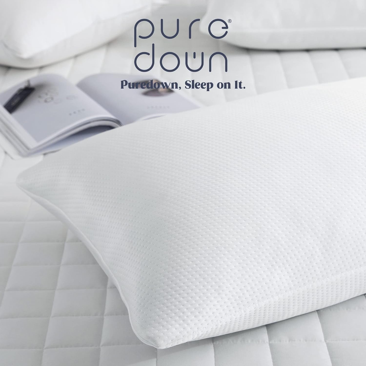 ® Cooling Goose Feathers down Pillows for Sleeping, Hotel Quality Chill Pillow with Removable Pillowcase, White, Standard Size, 20X26 Inches, 1 Pack