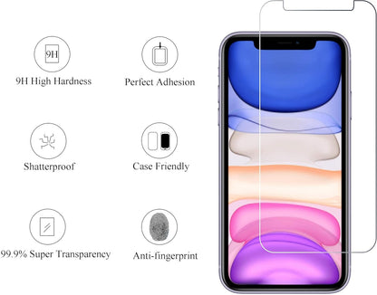 Glass Screen Protector Compatible for Iphone 11/Iphone XR, 6.1 Inch 3 Pack and 2Pack Screen Protector Compatible for Iphone 11[6.1 Inch] + 2 Pack Camera Lens Protector