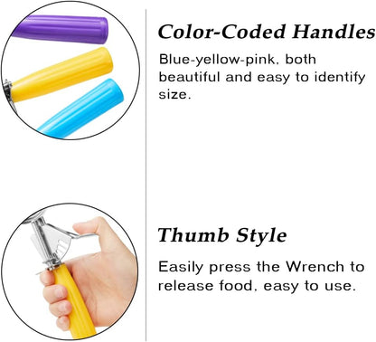 Ice Cream Scoop Set, 3 PCS Cookie Scoops, Disher, Muffin Scoops, Cupcake Scoop - #16 (2.7 Oz), #20 (2 Oz), #30 (1.25 Oz), for Cookie, Ice Cream, Muffin, Side Dish, Mashed Potatoes