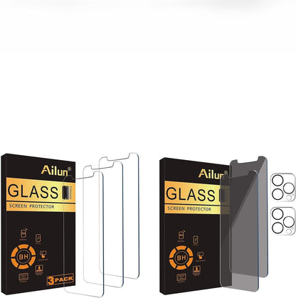 2Pack Privacy Screen Protector Compatible for Iphone 11 Pro Max[6.5 Inch] + 2 Pack Camera Lens Protector and 3 Pack Screen Protector Compatible for Iphone 11 Pro Max