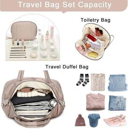Weekender Bags for Women Puffer Tote Bag with Zipper Carry on Airport Bag Winter Shoulder Bags for Travel Work