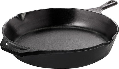 Cast Iron Frying Pan 12 Inch, Cast Iron Chefs Pan, Pre Seasoned Skillet, Safe Grill Cookware for Indoor & Outdoor Use, Black