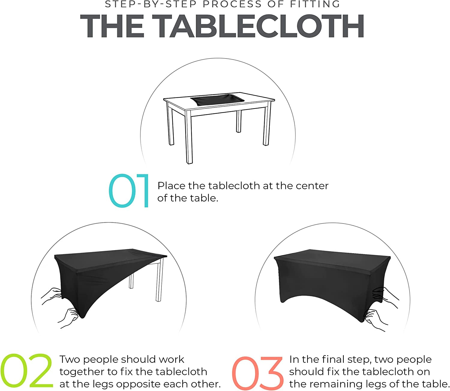 Spandex Tablecloth 2 Pack [6FT, Champagne] Tight, Fitted, Washable and Wrinkle Resistant Stretch Table Cloth Rectangle Cover for Trade Show, Weddings & Parties [72Lx30Wx30H Inch]