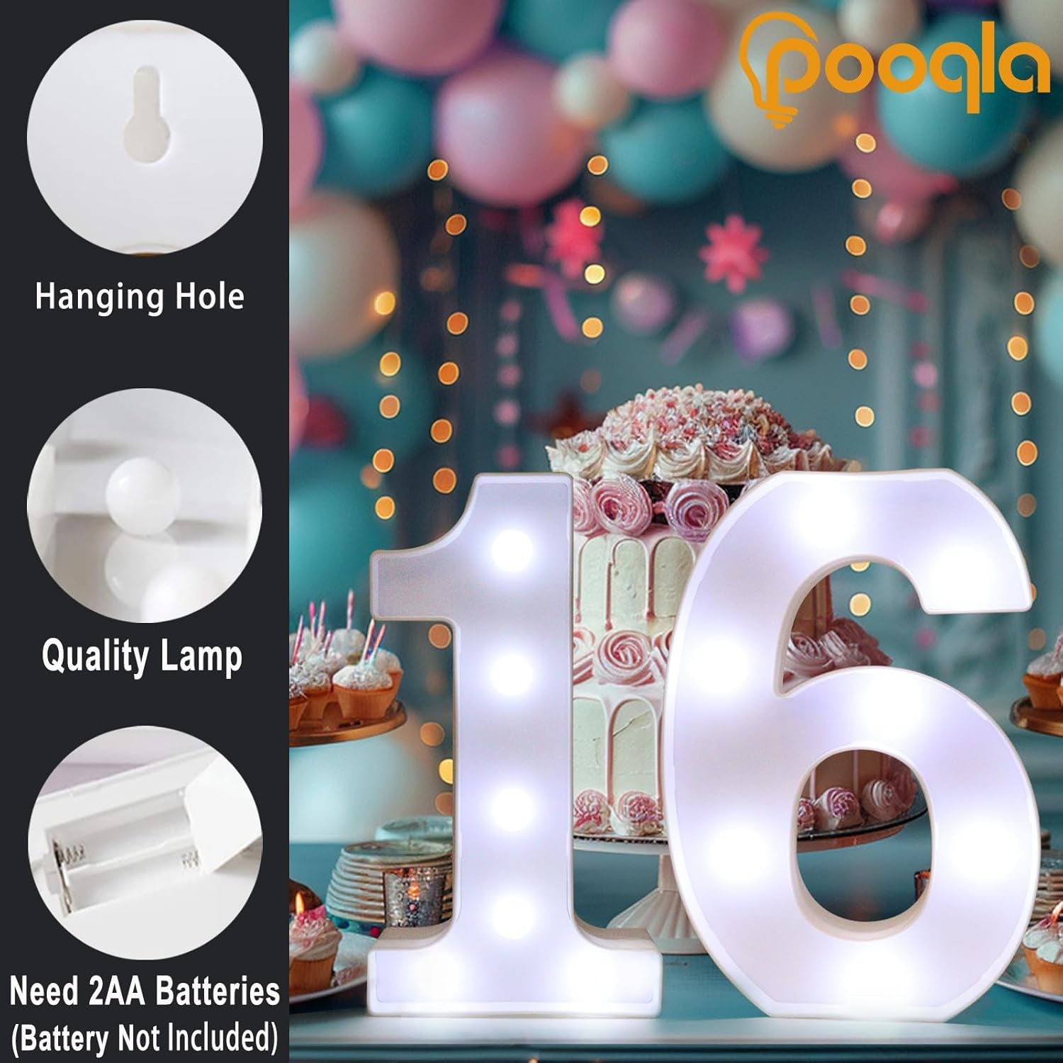 LED Light up Numbers, Warm White and Cool White Decorative Lighted Marquee Numbers, Light up Numbers for 1St Birthday, Boys Girls, Party, Wedding, Bar, Night Light, Room Decor, Number 1