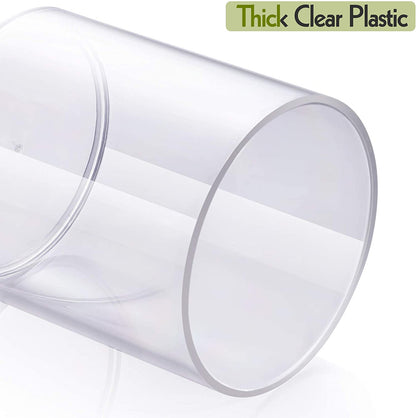 2 Pack Acrylic Qtip Holder Dispenser for Cotton Swabs, Balls, Pads, Floss Picks- Small Clear Plastic Canister Apothecary Jar Set, Bathroom Essentials Accessories Decor, Vanity Makeup Storage Organizer