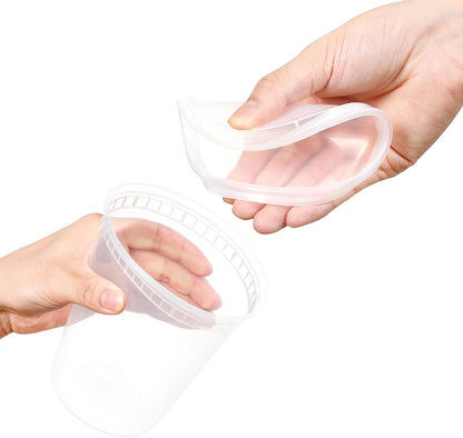 20 Sets 32 Oz Plastic Deli Food Containers with Lids, Airtight Food Storage Containers, Freezer/Dishwasher/Microwave Safe, Soup Containers for Takeout Meal Prep Storage