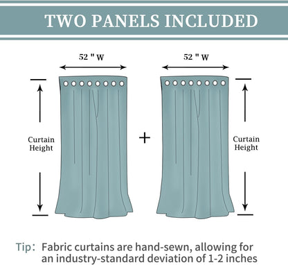 White Sheer Curtains 63 Inch Length 2 Panels for Bedroom, Light Filtering Linen Semi Sheer Privacy Curtains Grommet Opaque Textured Casual Drapes for Living Room, 52 X 63 Inch