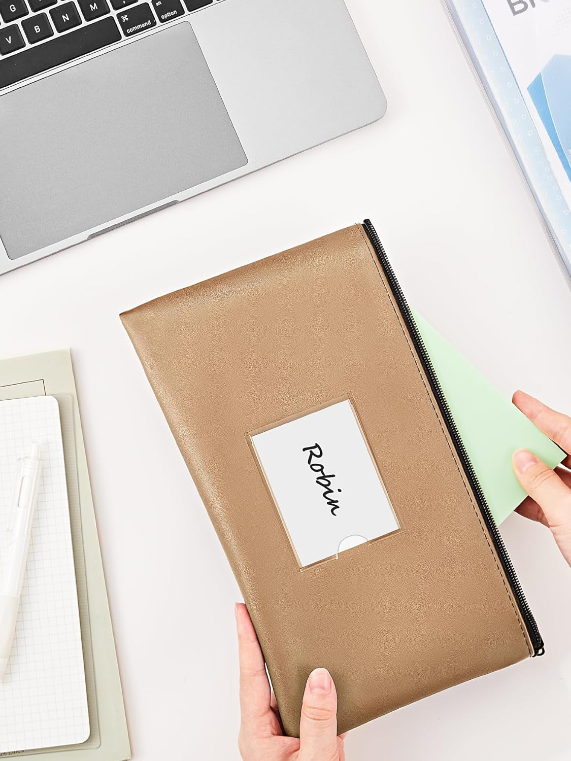 5-Pack Money Bags with Zipper, PU Leather Bank Deposit Bags, Waterproof Money Pouch for Organize Cash, Coins, Cosmetics, Invoice, Bills, Tools, 11.5 X 6.2 Inches, Macaroon Colors