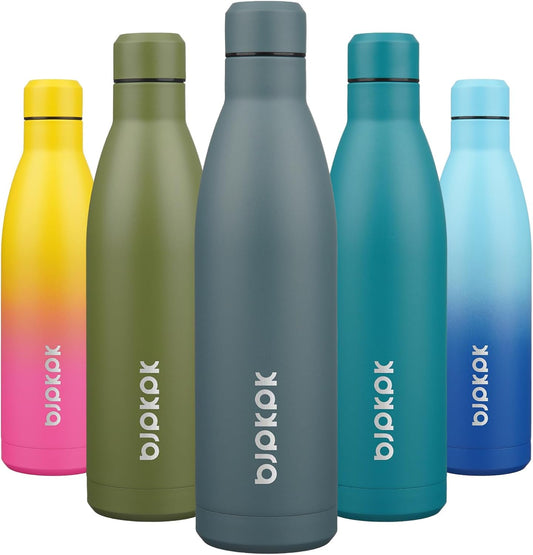 25Oz Insulated Water Bottle Double Wall Vacuum Insulated Stainless Steel Water Bottles for Spots Keep Cold and Hot,Dark Grey