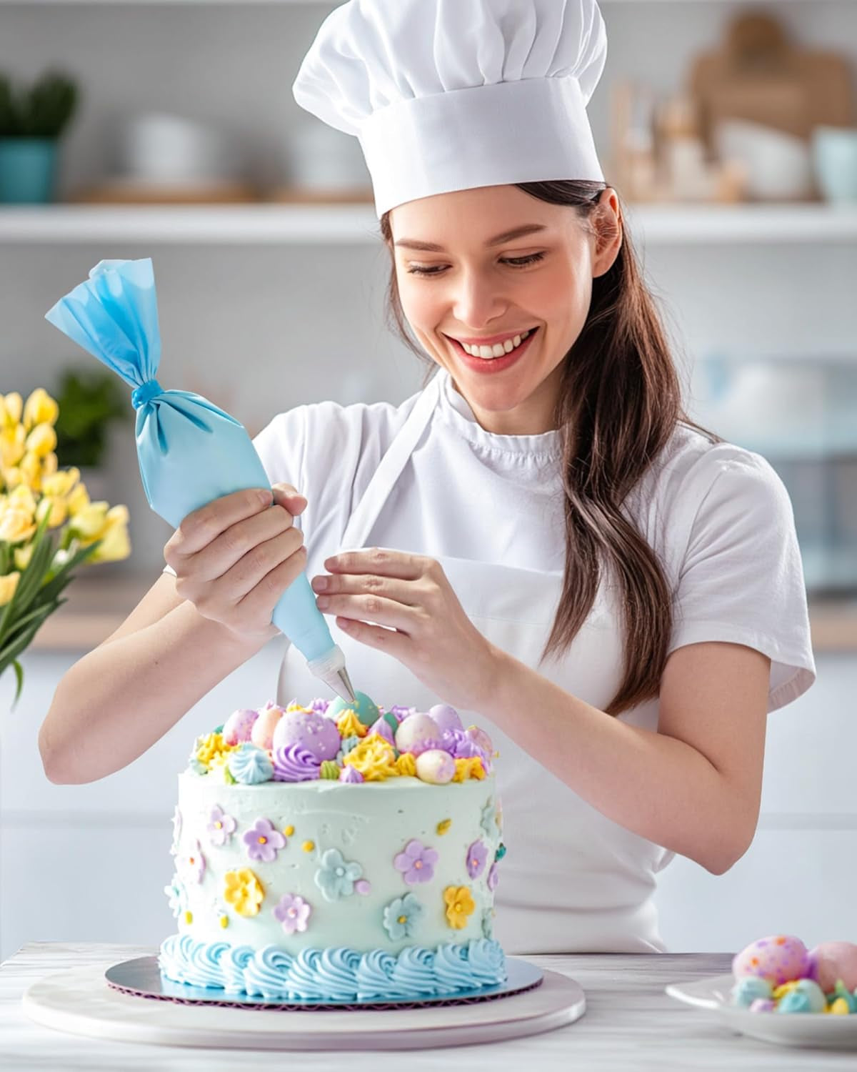 48Pcs Russian Piping Tips Set, Piping Bags and Tips Set with 12 Russian Tips, 2 Icing Tips, 30+1 Pastry Bags, 3 Couplers for Cake Decorating, Cupcake, Cookie, Baking