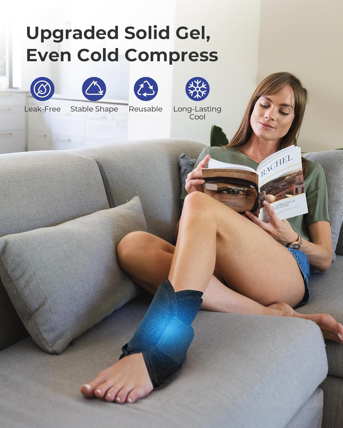 Ankle Ice Pack Wrap for Swelling, Plantar Fasciitis, Planters Facetious Relief, Reusable Ankle Brace Ice Pack, Cold Therapy Sock Compression for Achilles Tendonitis, Sore Feet, Foot & Heel