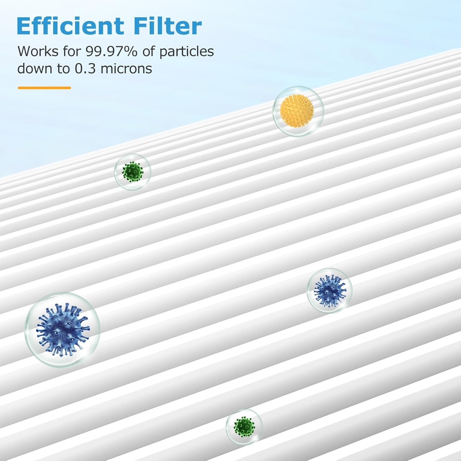 MK-D05 Air Filter Replacement (2 Pack) for A-EVE MK-D05 Air Purifiers - 4-In-1 HEPA Filter for Pet Dander, Green