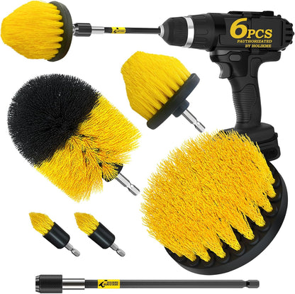 6Pack Drill Brush ，Extended Long Attachment Set All Purpose for Crevice Cleaning Brush,Bathroom, Grout, Floor, Tub, Shower, Tile, Kitchen and Car，Corner