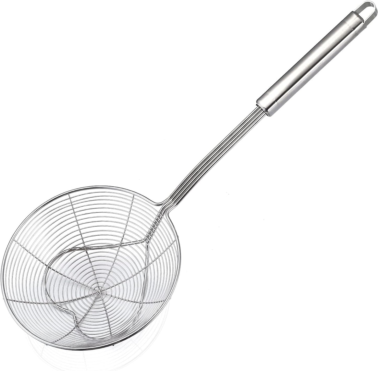 Strainer Skimmer Spoon for Cooking and Frying, 6.3 Inches Strainer with Handle Stainless Steel Kitchen Utensils Fryer Scoop Spoon