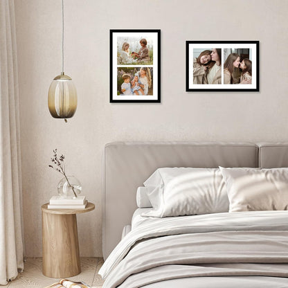 12X18 Double 8X10 Picture Frame, Display 2 8X10 Photos or 12X18 Picture, Two Opening 8 X 10 Collage Frame for Wall Hanging, 8 by 10 Multi Photo Frame, Black