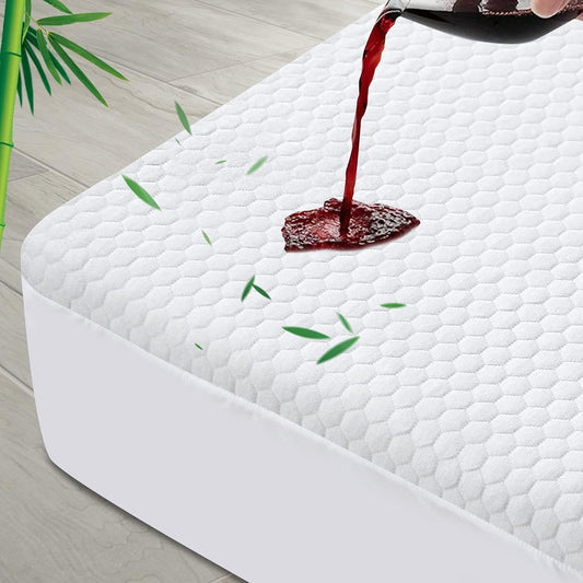 Twin Mattress Protector Waterproof Cooling Twin Size Mattress Cover Pad for Kids, Viscose 3D Air Breathable Fabric, Noiseless, Fitted 8-14 Inch Deep Pocket