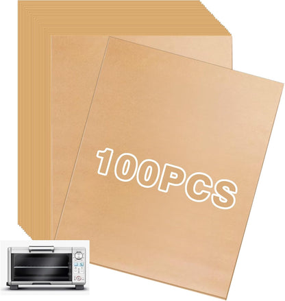 Air Fryer Paper Liners, 100 PCS Unbleached Parchment Paper Air Fryer Liners Disposable Compatible with Breville Mini Smart Oven BOV450 Air Fryer Accessories Non-Stick Baking Sheets