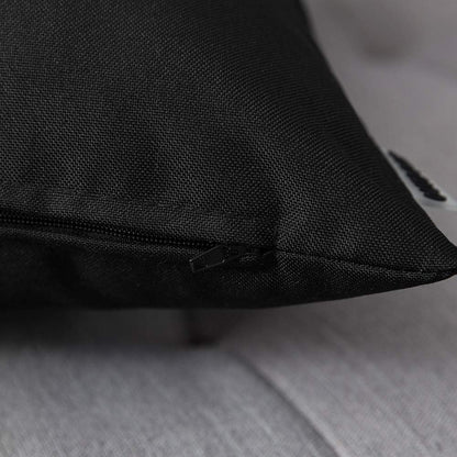 Pack of 2 Decorative Outdoor Waterproof Pillow Covers Square Garden Cushion Sham Throw Pillowcase Shell for Spring Patio Tent Couch 18X18 Inch Black