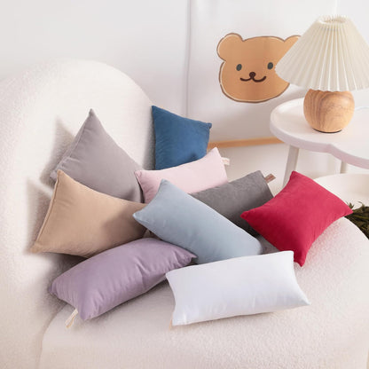 2 Pack Microfiber Tiny Pillows - 11X7 Inches, Soft Small Pillows for Sleeping, Traveling, and Napping in Lavender