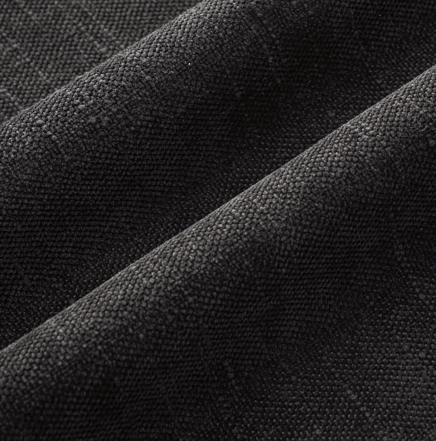 Set of 2 Chenille Decorative Throw Pillow Covers - Soft Textured Cushion Covers in Solid Black for Couch, Sofa, and Bedroom, 20x20 Inches