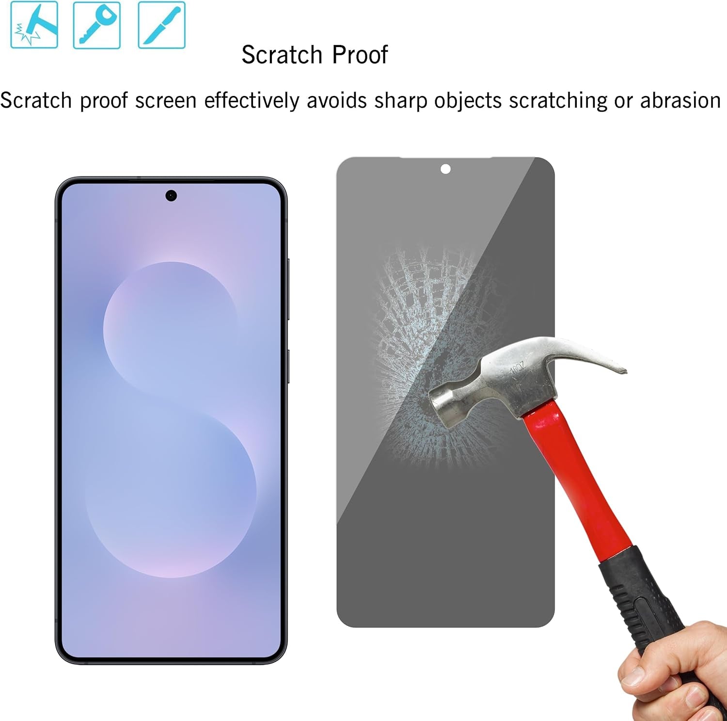 3 Pack Privacy Screen Protector for Galaxy S25 Edge [6.7 Inch] + 3 Pack Camera Lens Protector, anti Spy Private Tempered Glass Film, Case Friendly, [9H Hardness] - HD [6 Pack]