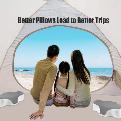 Travel Pillow for Sleeping,Cervical Neck Support Pillow for Neck Pain Relief,Lightweight Ergonomic Memory Foam Camping Pillow,Portable Contour Pillows W/Travel Storage Bag,Cooling Cover