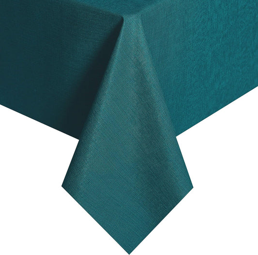 Vinyl Tablecloth for Picnic Camping Outdoor, 100% Waterproof Oil-Proof Spill-Proof PVC Table Cloth, Wipeable Thick Square Tablecloth Cover (54 X 54 Inch, Eden)